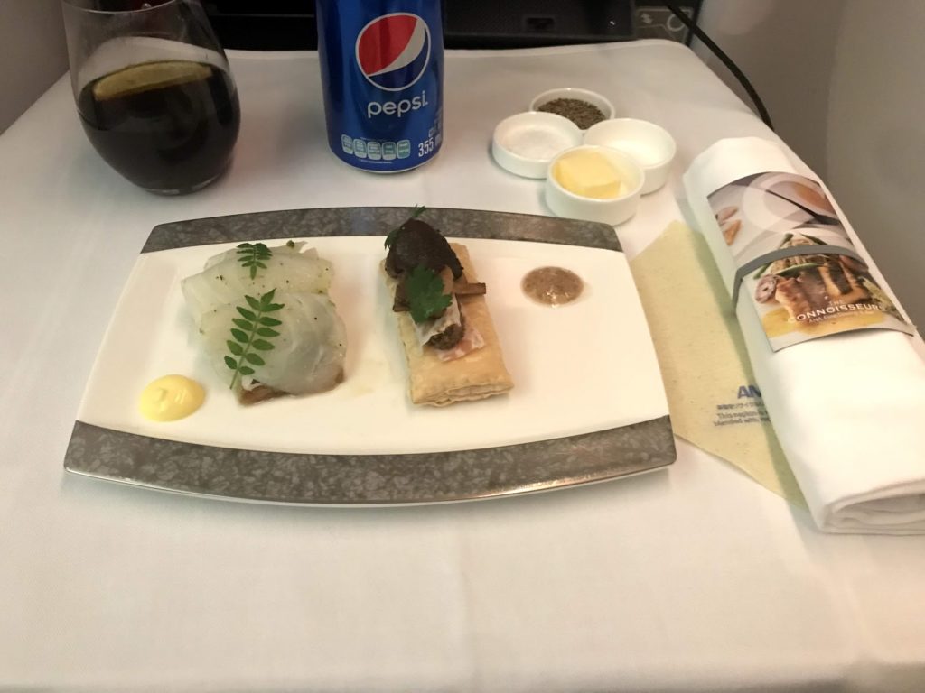 ANA成田-メキシコシティ便の機内食「洋食」