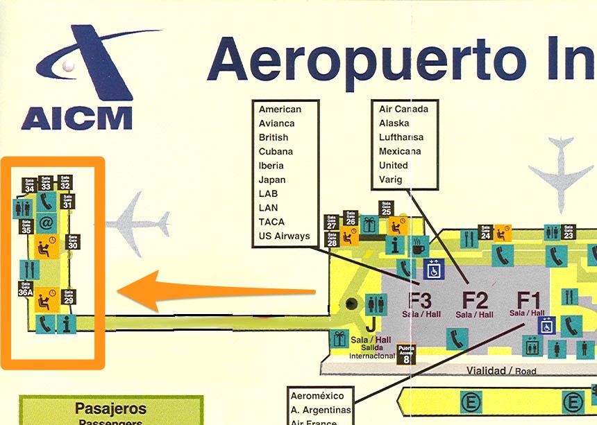 メキシコシティ空港内のマップ②