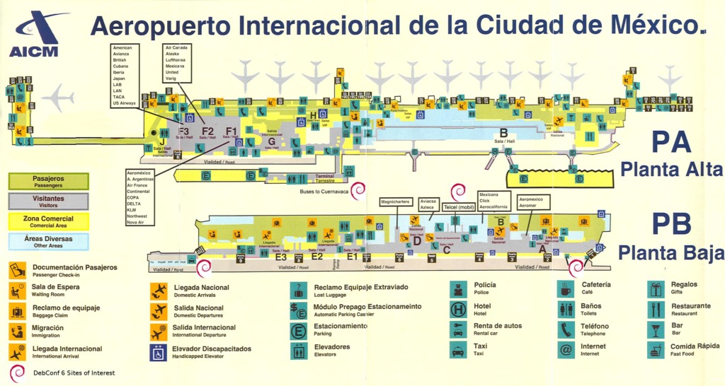 メキシコシティ空港内のマップ①